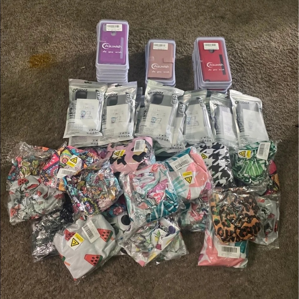 Bundle of phone cases & shower caps